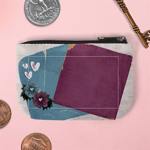 Love/flowers/hearts Mini Coin Purse By Mikki Back