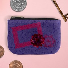 Pink & purple mini coin purse, butterfly, flower