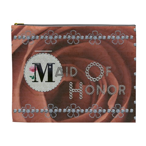 Pretty Maid Of Honor Xl Cosmetic Bag By Lil Front