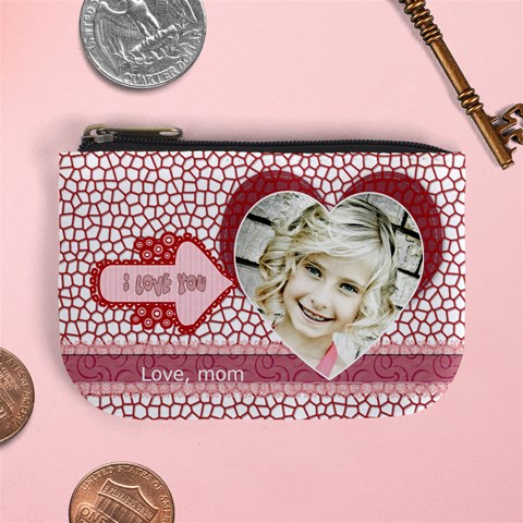 I Love You Coin Purse For Valentines Day By Danielle Christiansen Front