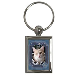 Blue Denim Rectangle Key Chain - Key Chain (Rectangle) Blue Denim Rectangle Key Chain - Key Chain (Rectangle)