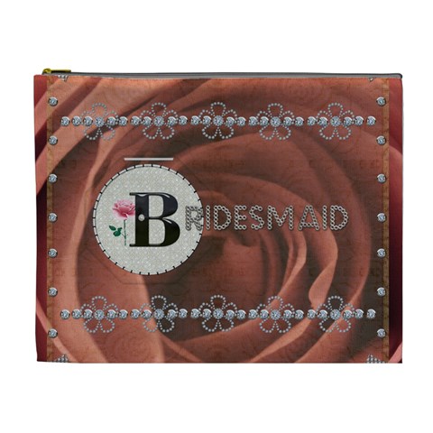 Pretty Bridesmaid Xl Cosmetic Bag By Lil Front