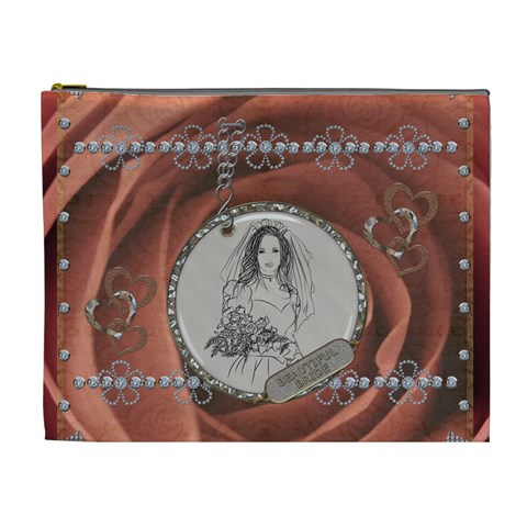 Beautiful Bride Xl Cosmetic Bag By Lil Front