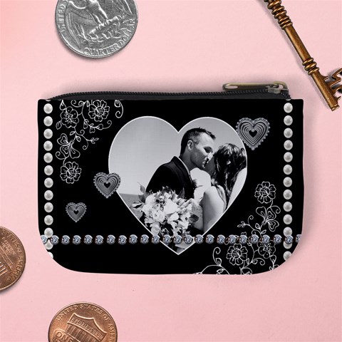 Elegant Pearl Heart Mini Coin Purse By Lil Back