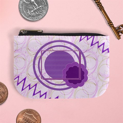 Purple Circle Coin Purse By Daniela Front