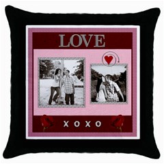 Kiss & Hug Throw Pillow Case - Throw Pillow Case (Black)