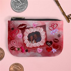 Valentine KISSES w/hearts n Roses Mini coin Purse 