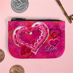 Love Pink Heart Valentine mini coin purse