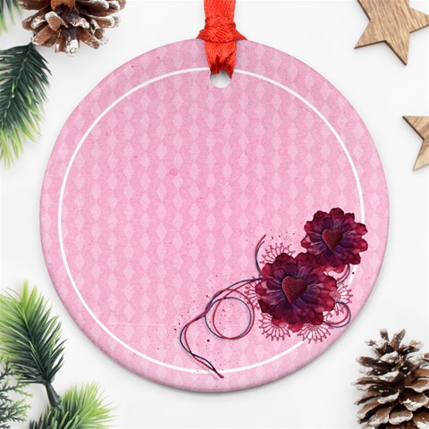 Love Ya Big Round Ornament (2 Sides) By Mikki Front