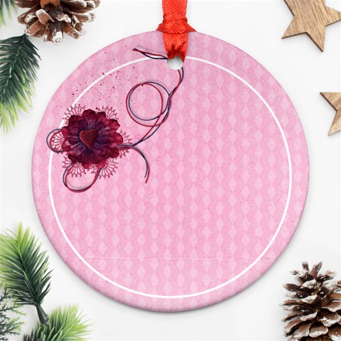 Love Ya Big Round Ornament (2 Sides) By Mikki Back