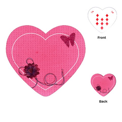 Love Ya Big Heart Playing Cards By Mikki Front