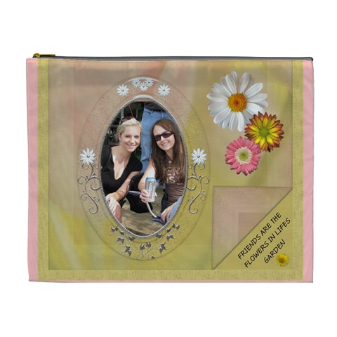 Friends & Flowers Xl Cosmetic Bag By Lil Front
