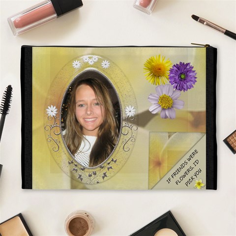 Friends & Flowers Xl Cosmetic Bag By Lil Back