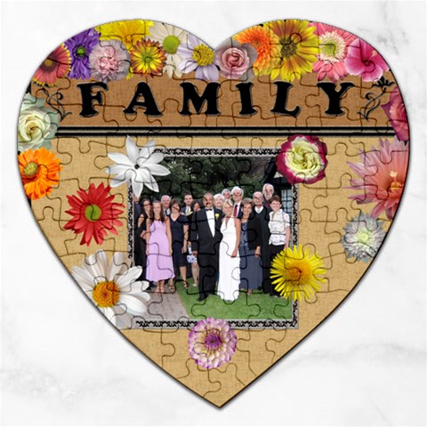 Family Flower Heart Puzzle By Lil Front