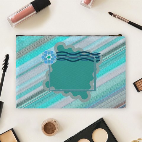 Blue Flower L Cosmetic Bag By Daniela Back