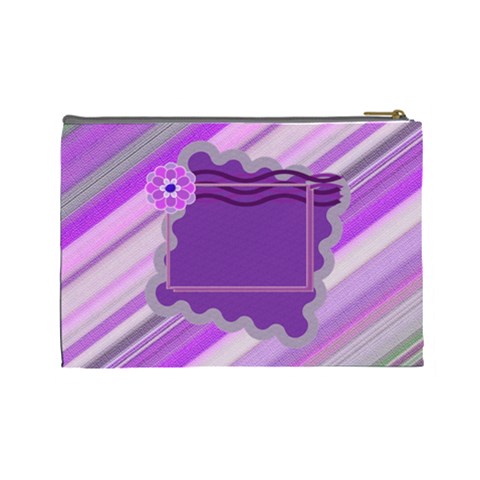 Purple Flower L Cosmetic Bag By Daniela Back