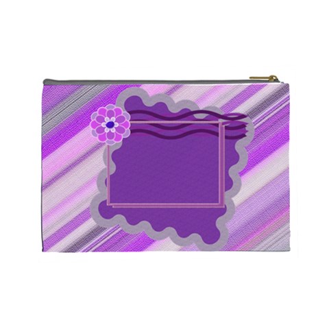 Purple Flower L Cosmetic Bag By Daniela Back