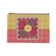 Yellow Flower L cosmetic bag - Cosmetic Bag (Large)