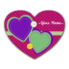 Plaid Heart Photo Mousepad - Heart Mousepad