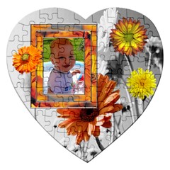 Flowers Heart Puzzle - Jigsaw Puzzle (Heart)