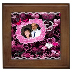 Hearts n Roses You Light Up my Life Pink Framed Time - Framed Tile