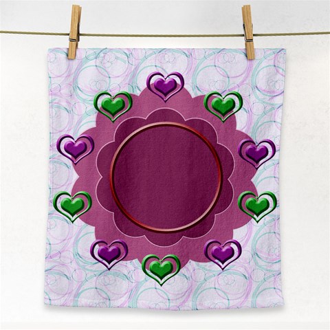 Heart U Face Towel By Daniela Front