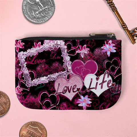 Love Life Purple Mini Coin Purse By Ellan Back