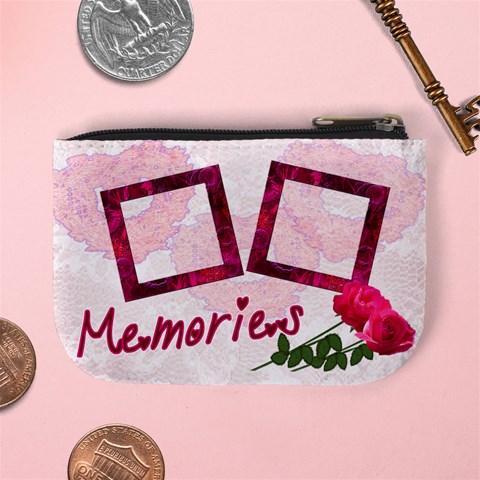 Memories Lace Roses Pink Mini Coin Purse By Ellan Back