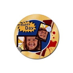 Happy day - Rubber Coaster (Round)
