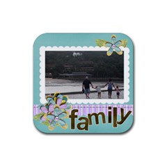 Rubber Square Coaster (4 pack)- Family