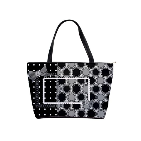 Classic Shoulder Handbag Black And White By Angel Front