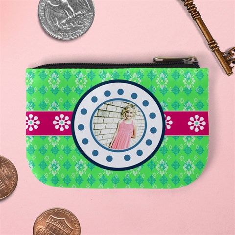 Pink & Lime Coin Purse By Danielle Christiansen Back