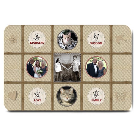Family, Love, Kindess, Wisdom Large Doormat By Lil 30 x20  Door Mat