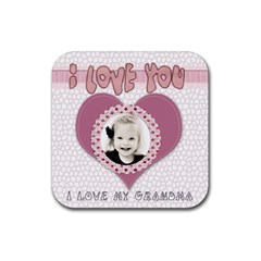 i love you grandma coaster - Rubber Coaster (Square)
