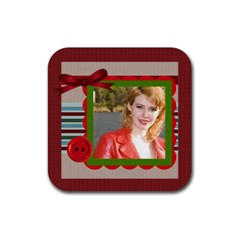 Red  Rubber Coaster  - Rubber Coaster (Square)