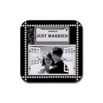 Just Married Coaster - Rubber Coaster (Square)