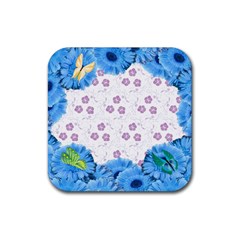 coaster_flowers and butterflies_2 - Rubber Coaster (Square)