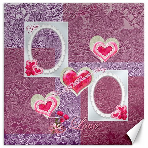 You Take My Breath Away Pink  Lav Love 16x16 Canvas By Ellan 15.2 x15.41  Canvas - 1