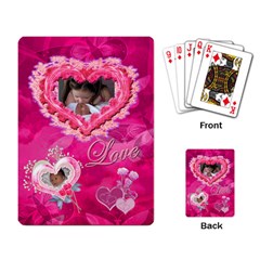 Love pink butterfly Heart Rose w 2 photos - Playing Cards Single Design (Rectangle)