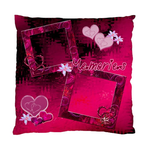 Pink Hearts N Memories Cushion Case By Ellan Front