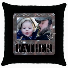 Father Throw Pillow Case - Throw Pillow Case (Black)