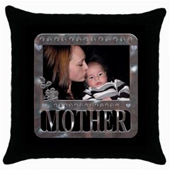 Mother Throw Pillow Case - Throw Pillow Case (Black)