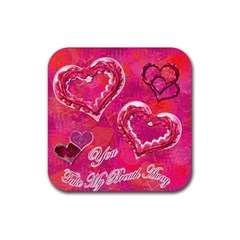 You take my breath away Pink square coaster - Rubber Coaster (Square)