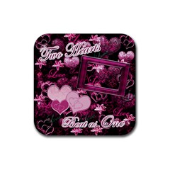 Two Hearts Beat as One lav square coaster - Rubber Coaster (Square) Two Hearts Beat as One lav square coaster - Rubber Coaster (Square)