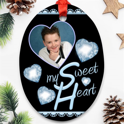 My Sweet Heart Oval Ornament By Catvinnat Front