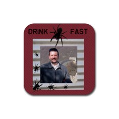 Spiders on the coaster - Rubber Square Coaster (4 pack)