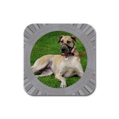 Silver classic coaster - Rubber Square Coaster (4 pack)