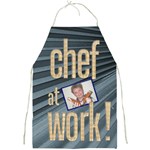 chef at work denim blue full print apron