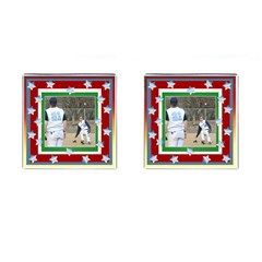 baseball cufflinks 2 - Cufflinks (Square)