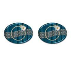 Blue cufflinks - Cufflinks (Oval)